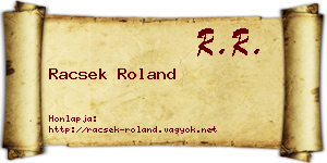 Racsek Roland névjegykártya