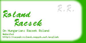 roland racsek business card